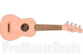 Fender Venice Soprano Uke - Walnut Fingerboard - Shell Pink Commander Vite