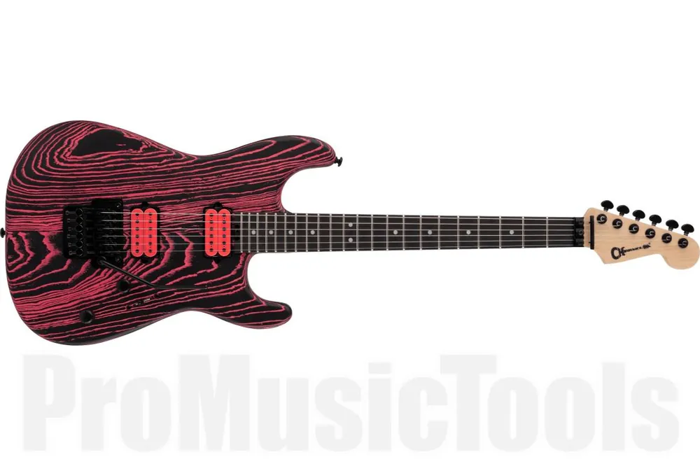 Charvel Pro-Mod San Dimas Style 1 HH FR Ash EB - Neon Pink Ash Marque