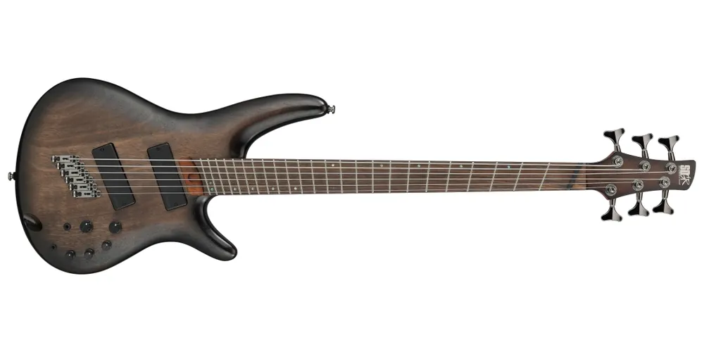 Authentique Ibanez SR Bass Workshop 6-String Electric Bass - Black Stained Burst Low Gloss