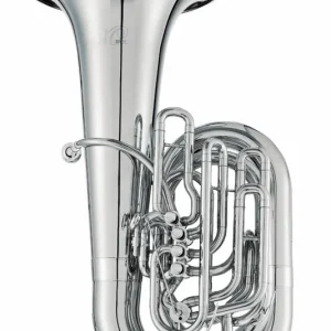 XO Professional Brass 1680SS CC 4-Piston + Rotary Valve Tuba w/17.4‘‘ Bell - Silver Plated Offre Spéciale