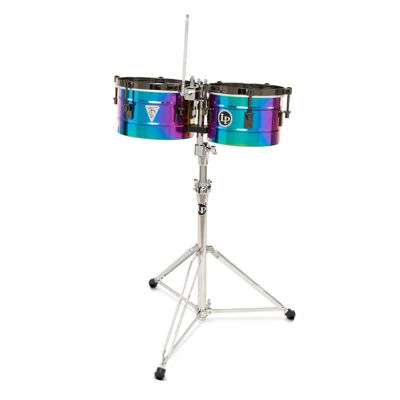 Latin Percussion Tony Succar 9-1/4 and 10-1/4‘‘ Timbalitos - Rainbow with Black Nickel Hardware Affaire À Saisir