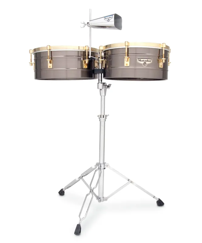 Latin Percussion Matador 14‘‘ and 15‘‘ Timbales - Black Nickel with Gold Vente Directe