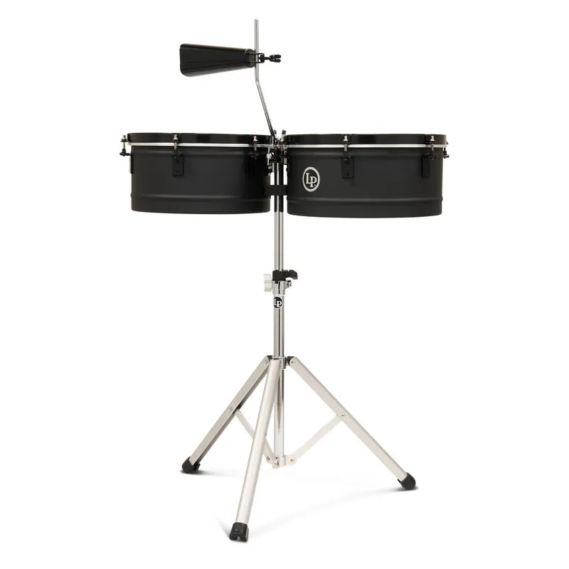 Latin Percussion City 13 and 14‘‘ Drum Key Timbales with Stand - Black Meilleur Choix