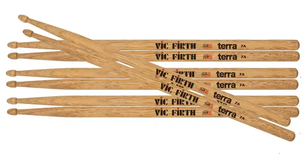 Expédié Aujourd'hui Vic Firth American Classic Terra Drumsticks with Wood Tip - 7AT (4-Pack)