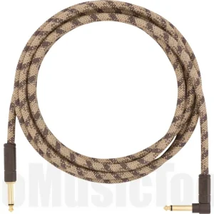 Top Vente Fender 10‘ Angled Festival Instrument Cable - Pure Hemp - Brown Stripe
