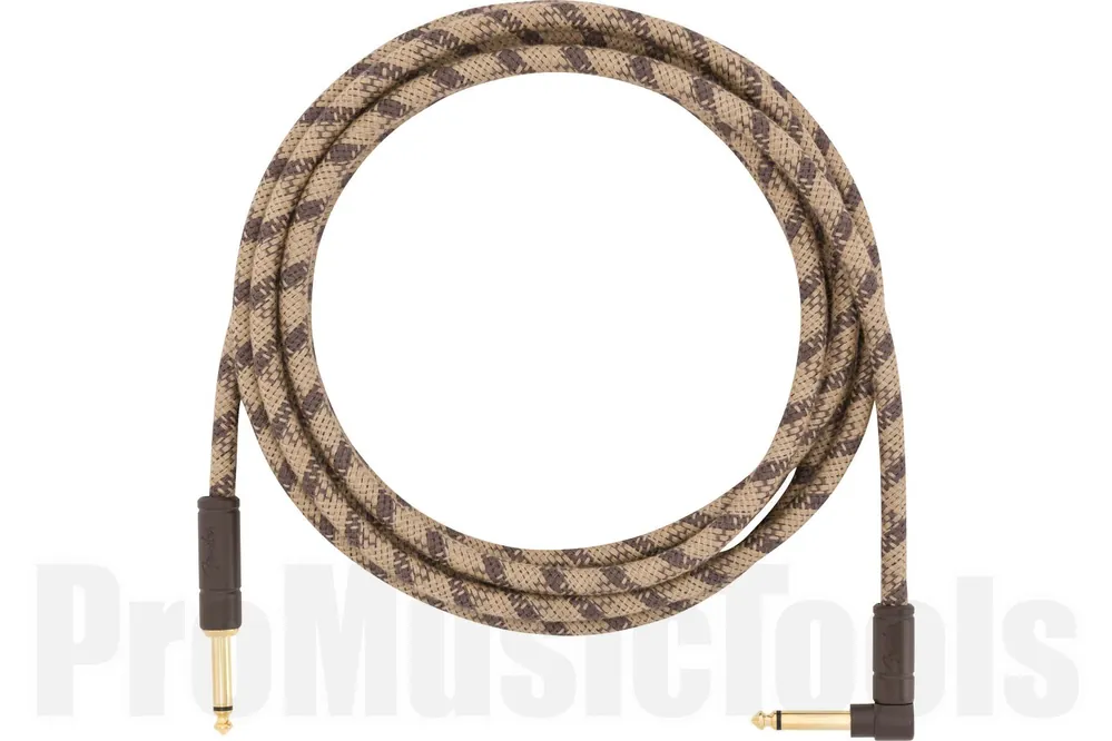 Top Vente Fender 10‘ Angled Festival Instrument Cable - Pure Hemp - Brown Stripe