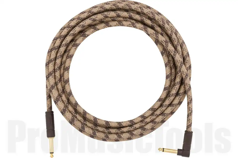 Must-Have Fender 18.6‘ Angled Festival Instrument Cable - Pure Hemp - Brown Stripe