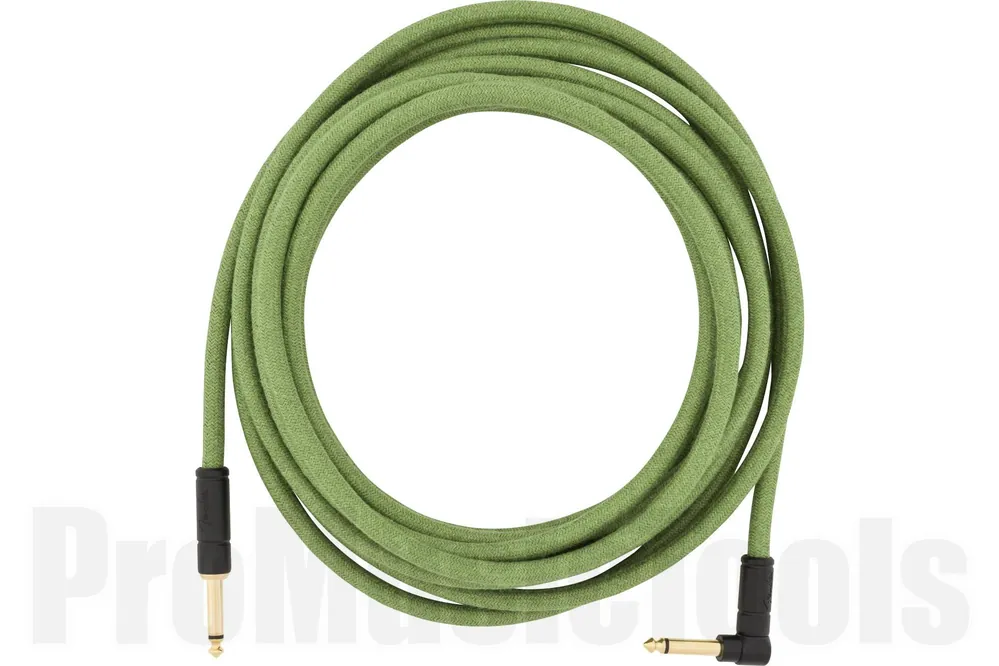 Achat Immédiat Fender 18.6‘ Angled Festival Instrument Cable - Pure Hemp - Green