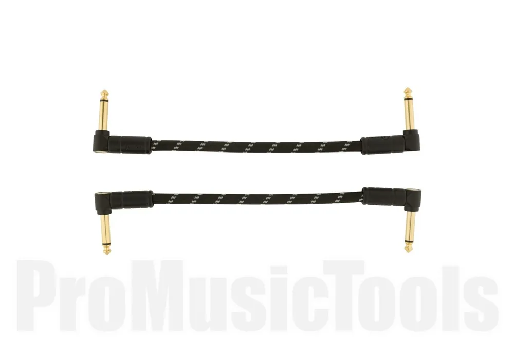 Commander Vite Fender Deluxe Series Instrument Cables (2-Pack) - Angle/Angle - 6" - Black Tweed