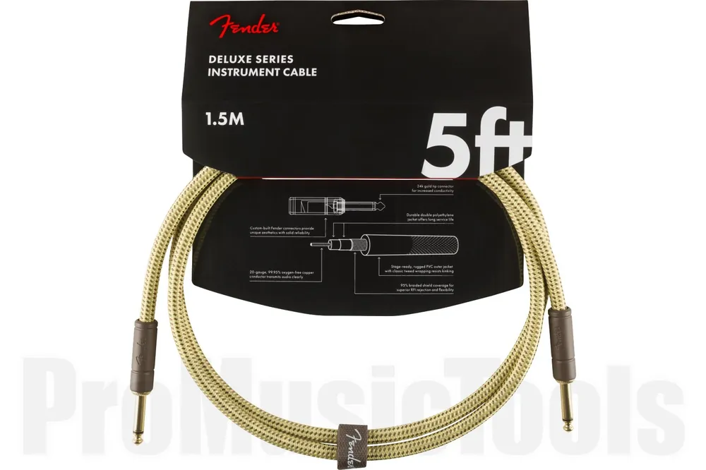 Fender Deluxe Series Instruments Cable - Straight/Straight - 5‘ - Tweed Super Prix