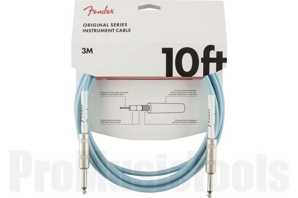Fender Original Series Instrument Cable - 10‘ - Daphne Blue Vente Flash
