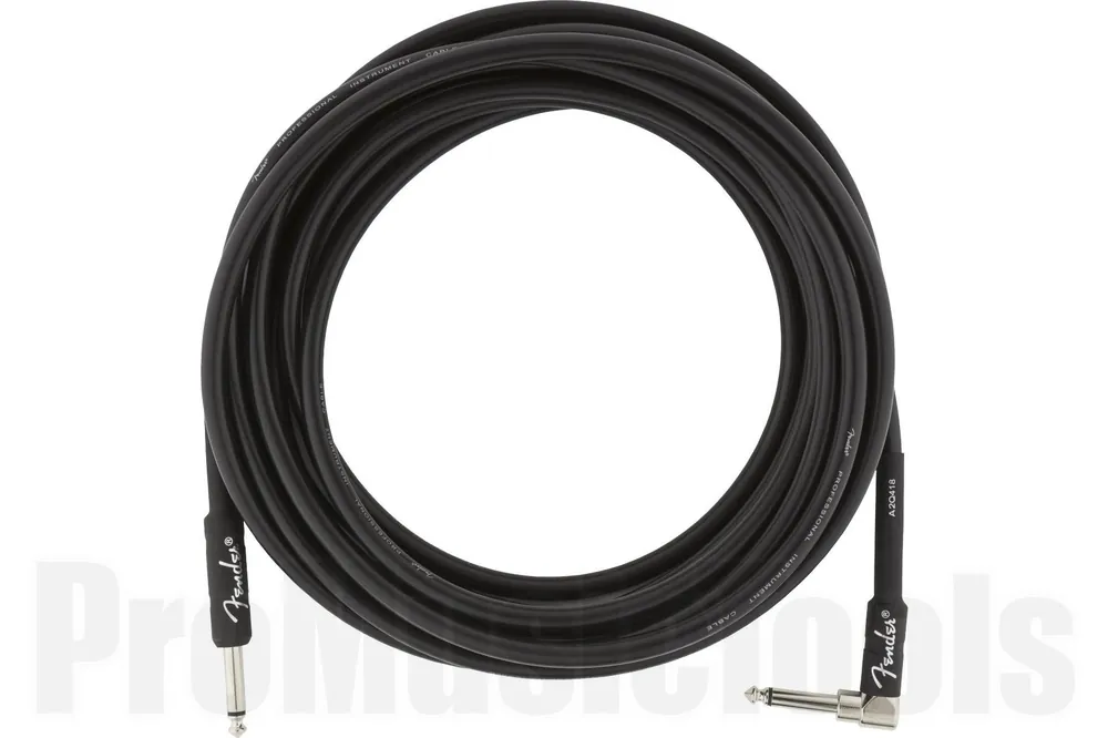 Commander Maintenant Fender Professional Series Instrument Cable - Straight/Angle - 18.6‘ - Black