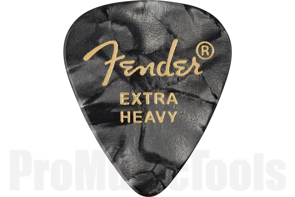 Quantité Limitée Fender 351 Shape Premium Picks - Extra Heavy - Black Moto - 12 Count