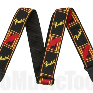 Prix Réduit Fender 2" Monogrammed Strap - Black/Yellow/Red