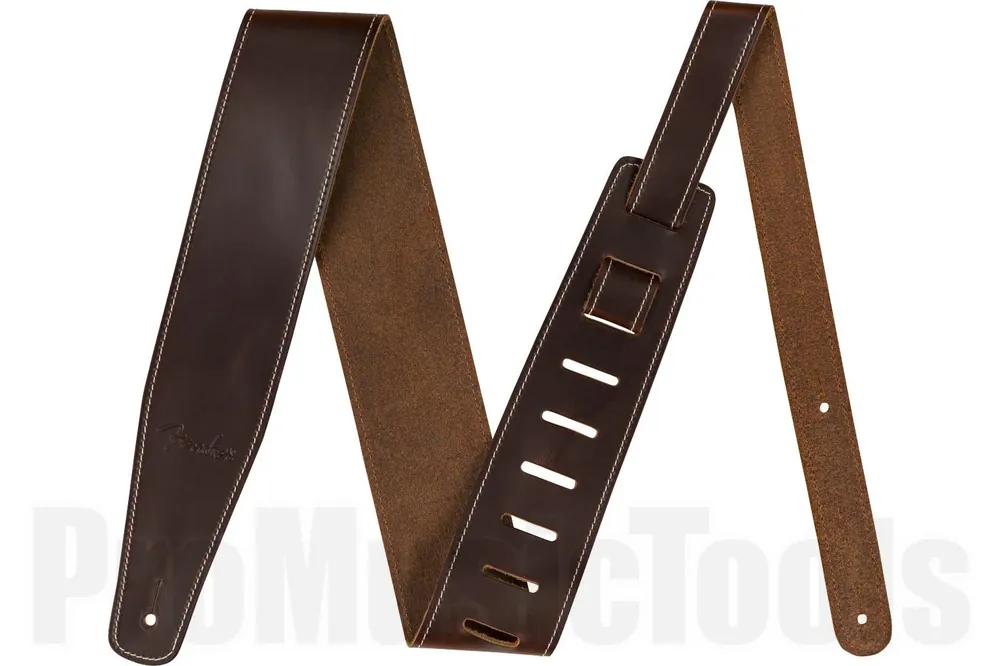 Fender Broken-In Leather Strap - Brown 2.5" Prix Choc