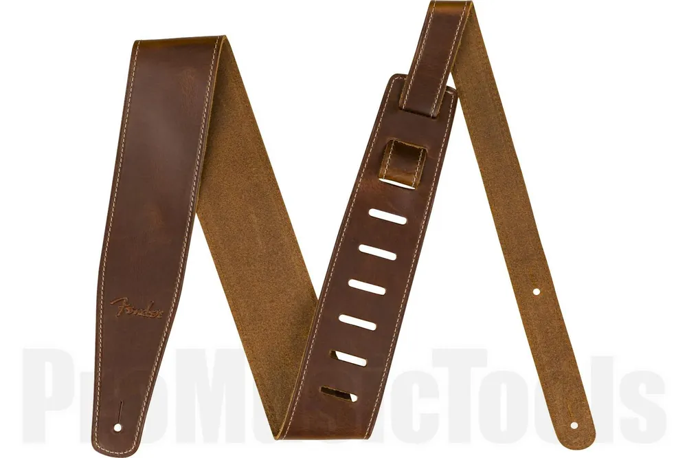 Fender Broken-In Leather Strap - Tan 2.5" Dernier Modèle