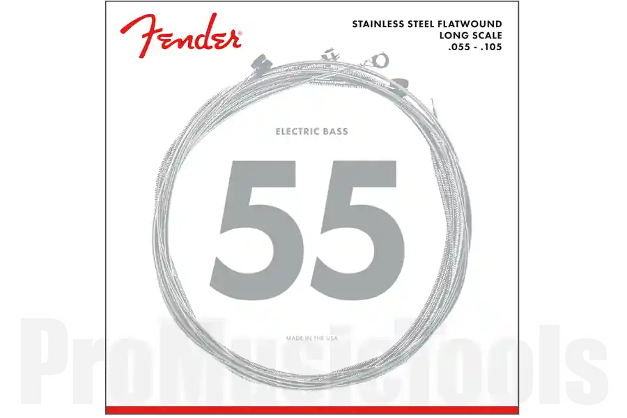 Soldes Fender Stainless 9050‘s Bass Strings - Stainless Steel Flatwound - 9050M .055-.105 Gauges - (4)