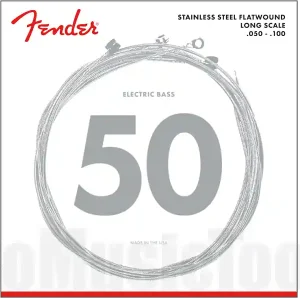Nouvel Arrivage Fender Stainless 9050‘s Bass Strings - Stainless Steel Flatwound - 9050ML .050-.100 Gauges - (4)