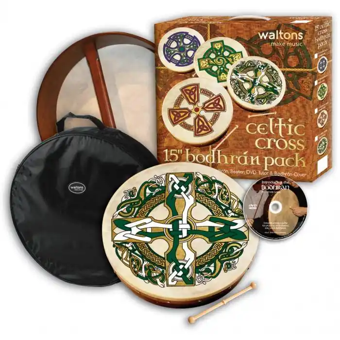 Meilleur Choix Waltons Irish Music 15 Inch Gaelic Cross Bodhran Pack