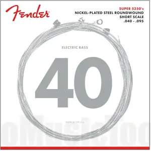 Nouvel Arrivage Fender Super 5250 Bass Strings - Nickel-Plated Steel Roundwound - Short Scale - 5250XL .040-.095 Gauges - (4)