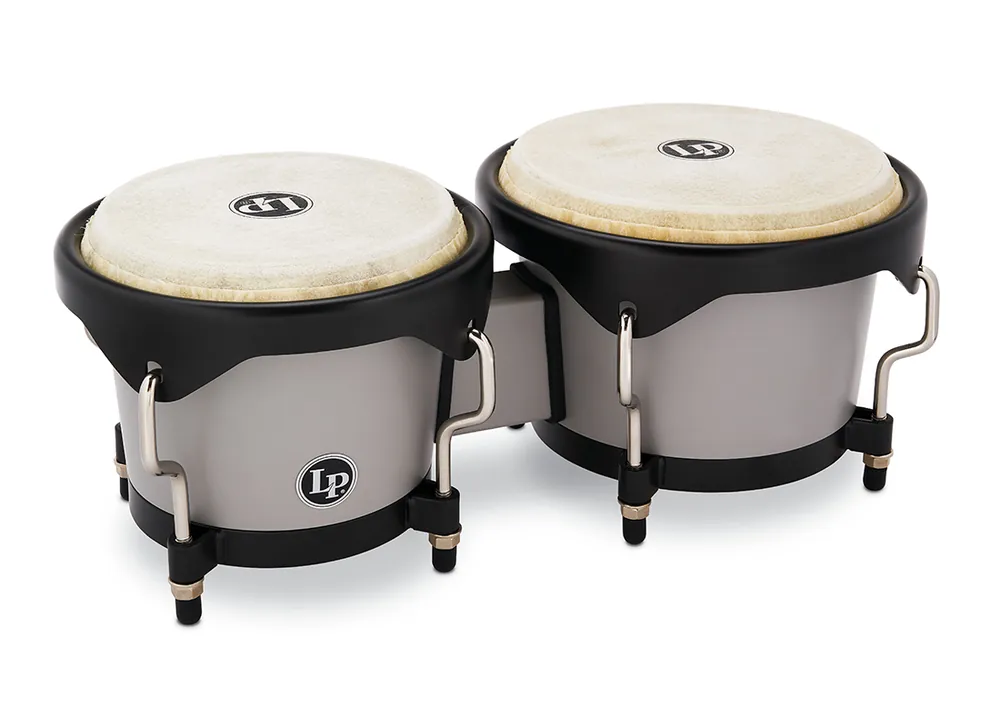 Latin Percussion LP Discovery Series Bongo with Carrying Bag - Grey Authentique