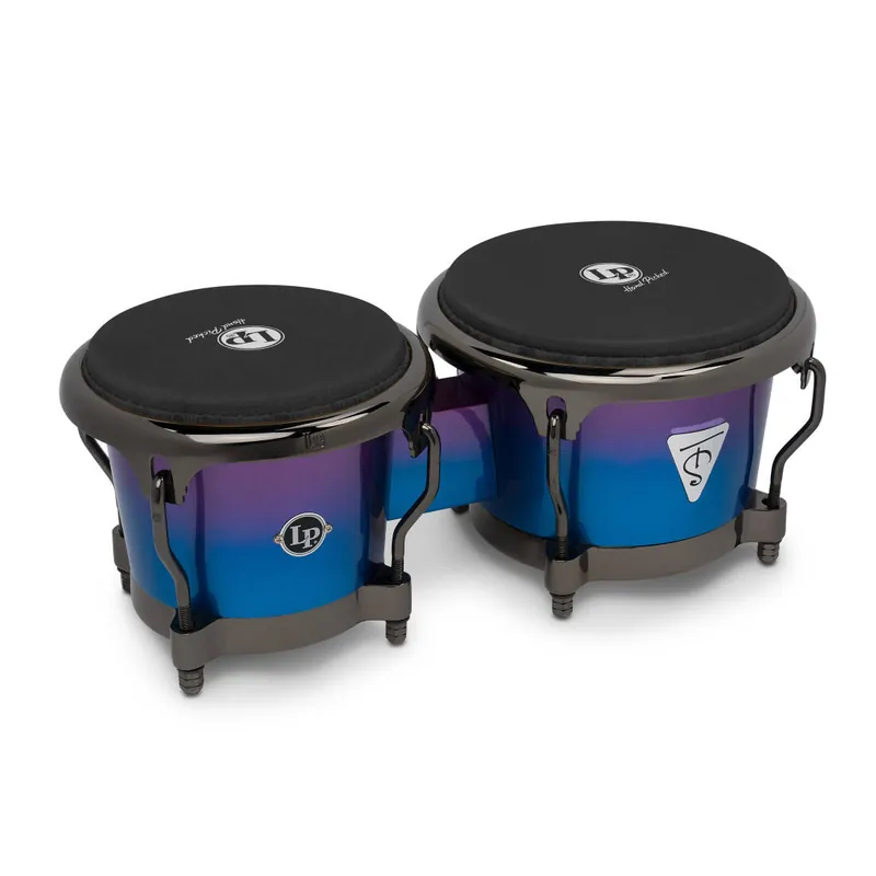 Latin Percussion Tony Succar 7-1/4 and 8-5/8‘‘ Bongos - Rainbow with Black Nickel Hardware Produit De Marque