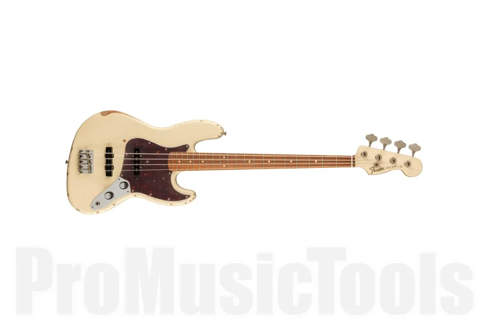 Fender 60th Anniversary Road Worn Jazz Bass PF - Olympic White Top Vente