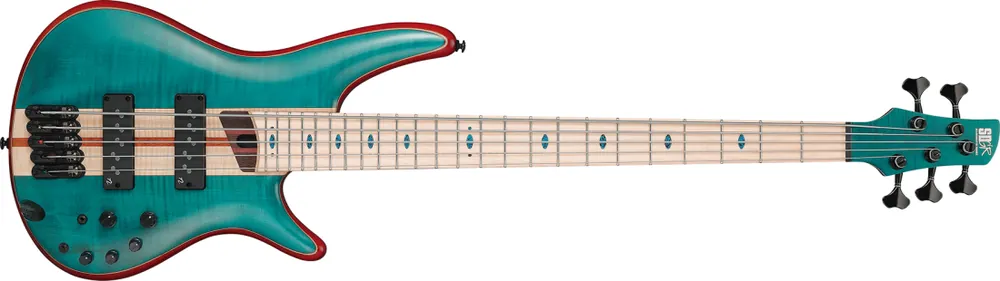 Commande En Gros Ibanez SR Premium 5-String Electric Bass Guitar with Gigbag - Caribbean Green Low Gloss