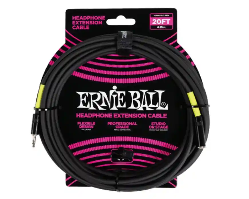 Authentique Ernie Ball Headphone Extension Cable 3.5mm to 3.5mm - 20 foot