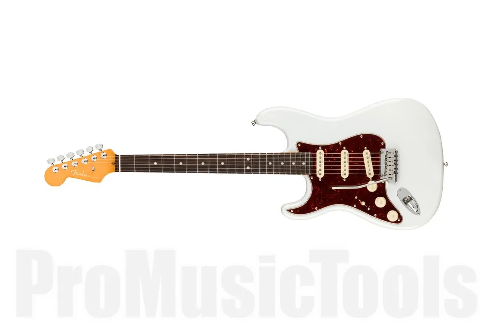 Fender American Ultra Stratocaster Left-Hand MN Arctic Pearl Dernier Modèle