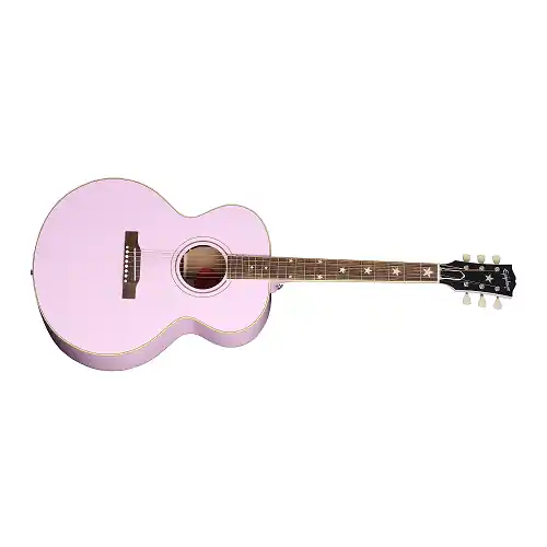 Dernière Chance Epiphone J-180 LS Acoustic/Electric Guitar with Case - Pink