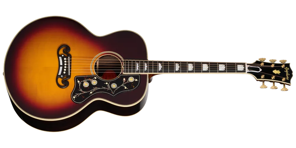 Epiphone Pre-War SJ-200 Rosewood Reissue Acoustic/Electric Guitar with Hardshell Case - Vintage Sunburst Satisfait Ou Remboursé