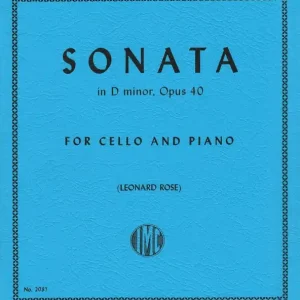 International Music Company Sonata in D minor, Opus 40 - Shostakovich/Rose - Cello/Piano - Sheet Music Bon Marché