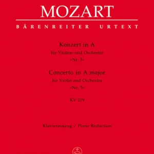 Baerenreiter Verlag Concerto no. 5 in A major K. 219 - Mozart/Mahling - Violin/Piano Reduction - Sheet Music Satisfait Ou Remboursé