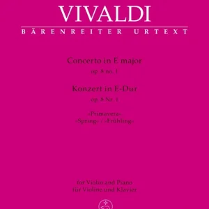 Offre Spéciale Baerenreiter Verlag Concerto for Violin and Piano E major op. 8, No. 1 ‘‘Spring‘‘ - Vivaldi/Hogwood - Violin/Piano - Book