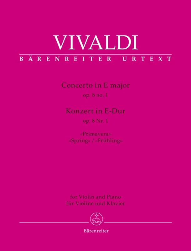 Offre Spéciale Baerenreiter Verlag Concerto for Violin and Piano E major op. 8, No. 1 ‘‘Spring‘‘ - Vivaldi/Hogwood - Violin/Piano - Book