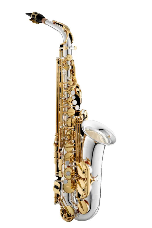 Prix Bas Jupiter JAS1150 Alto Saxophone with Backpack Case - Silver-Plated with Gold Keys