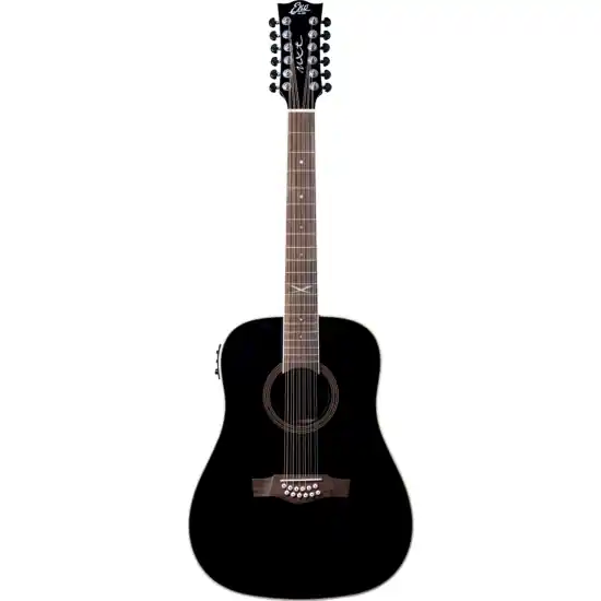 Soldes guitare folk eko dreadnought 12 cordes electro see through black