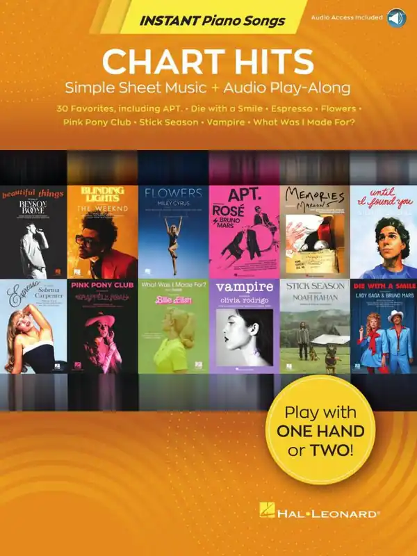 Hal Leonard Chart Hits Instant Piano Songs - Easy Piano Songs - Book/Audio Online Quantité Limitée