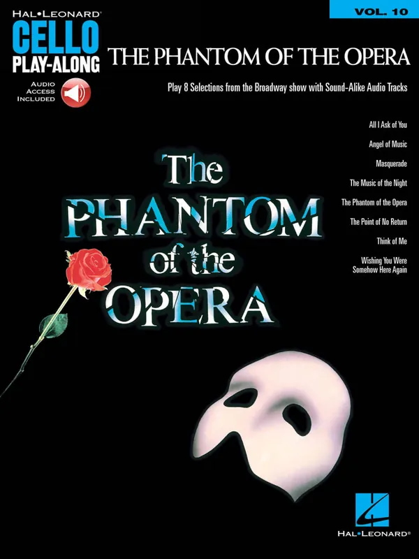 Hal Leonard The Phantom of the Opera Cello Play-Along Volume 10 - Webber - Cello - Book/Audio Online Commander Vite
