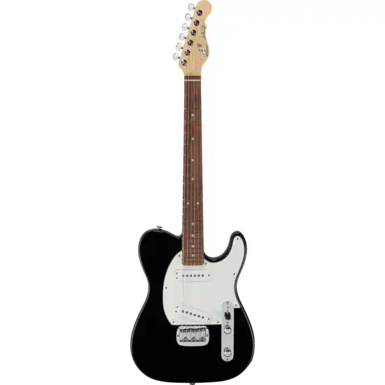 Nouvelle Collection guitare electrique g&l fullerton deluxe asat special jet black, touche palissandre