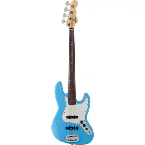 Marque basse electrique g&l fullerton deluxe jb himalayan blue, touche palissandre