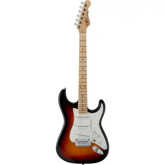 guitare electrique g&l fullerton deluxe s-500 3-tone sunburst, touche érable Commander Vite