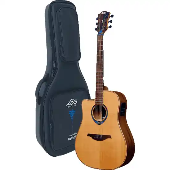 guitare electro-acoustique lag hyvibe 15 dreadnought cutaway electro gaucher Haute Qualité