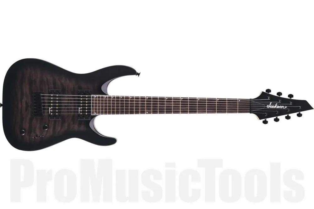 Jackson JS Series Dinky Arch Top JS22Q-7 DKA HT - Amaranth FB - Transparent Black Burst Populaire